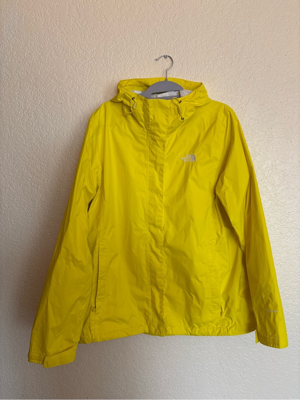 The North Face Women's Yellow Hooded classic rain Jacket